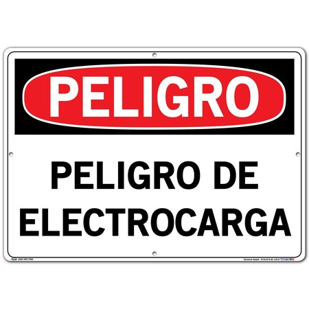 Vestil Aluminum Composite Sign, 14-1/2" Height, 20-1/2" Width, Aluminum Composite, Rectangle, Spanish SI-D-23-E-AC-130-S